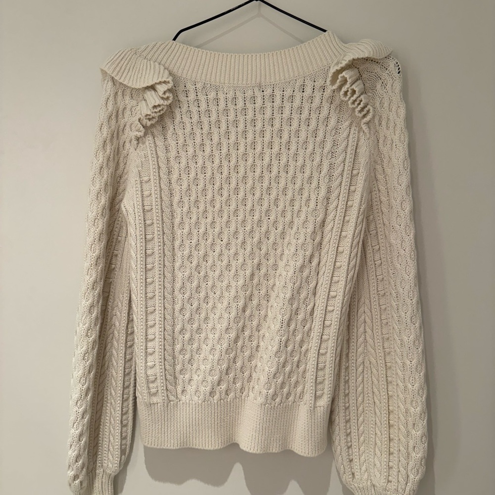 525 Ruffle Cable Sweater - Picture 3 of 6